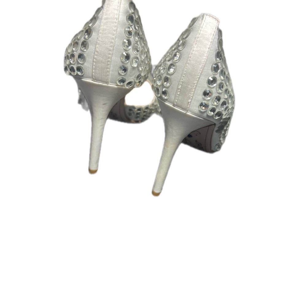 Jessica Simpson Rhinestone Heels 8.5 Silver Bridal Stiletto Glam - Picture 11 of 11